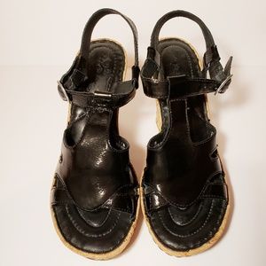 Born Black Patent Leather Wedge Sandals 5 for $40